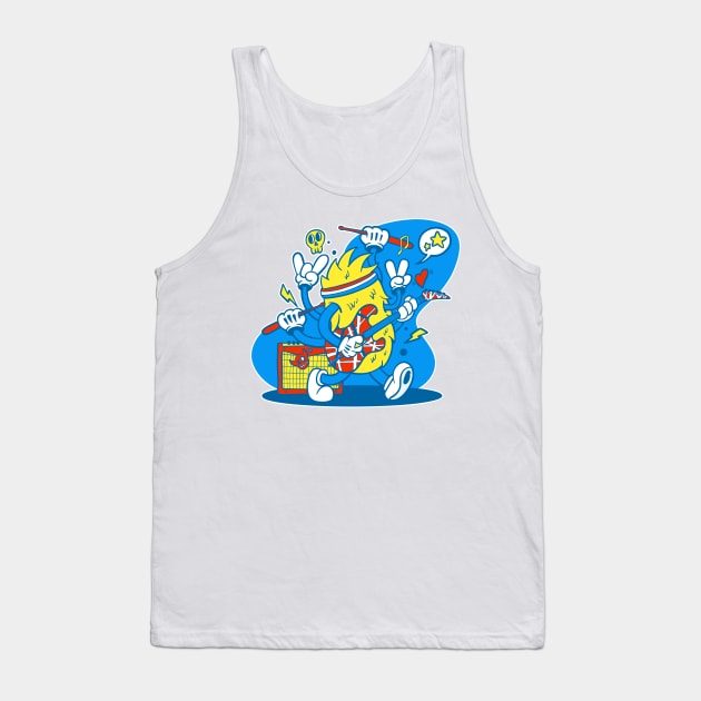 Retro 80s Big Hair Monster Rocker Tank Top by Chris Nixt